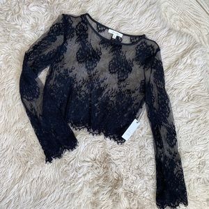 Black sheer lace top